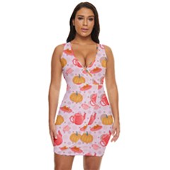 Pumpkin Tea Cup Pie Dessert Draped Bodycon Dress by Semog4