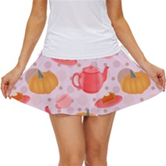 Pumpkin Tea Cup Pie Dessert Women s Skort by Semog4