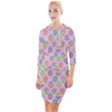 Egg Easter Eggs Pastel Digital Art Quarter Sleeve Hood Bodycon Dress View1