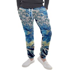 Starry Night Hokusai Vincent Van Gogh The Great Wave Off Kanagawa Men s Jogger Sweatpants by Semog4