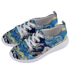 Starry Night Hokusai Vincent Van Gogh The Great Wave Off Kanagawa Women s Lightweight Sports Shoes by Semog4