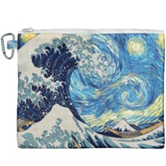 Starry Night Hokusai Vincent Van Gogh The Great Wave Off Kanagawa Canvas Cosmetic Bag (xxxl) by Semog4