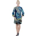 Starry Night Hokusai Vincent Van Gogh The Great Wave Off Kanagawa Open Neck Shift Dress View2