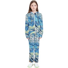 Starry Night Hokusai Vincent Van Gogh The Great Wave Off Kanagawa Kids  Tracksuit by Semog4