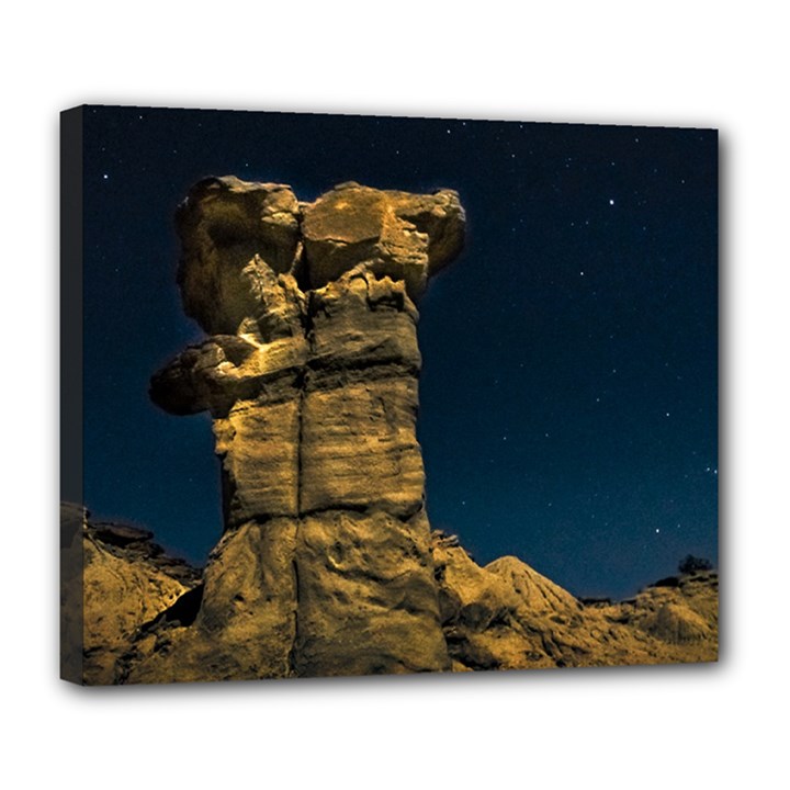 Ischigualasto Park Night Scene, San Juan Province, Argentina Deluxe Canvas 24  x 20  (Stretched)