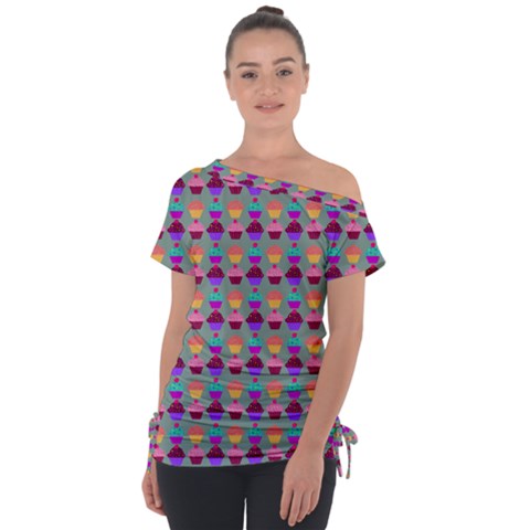 Pattern 209 Off Shoulder Tie-up Tee by GardenOfOphir