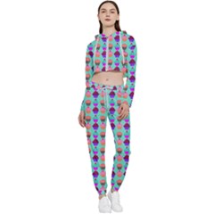 Pattern 210 Cropped Zip Up Lounge Set by GardenOfOphir