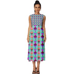 Pattern 210 Sleeveless Round Neck Midi Dress by GardenOfOphir