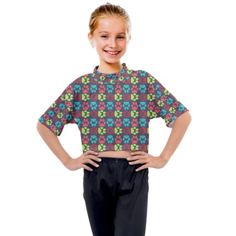 Pattern 217 Kids Mock Neck Tee by GardenOfOphir