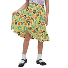 Pattern 220 Kids  Ruffle Flared Wrap Midi Skirt by GardenOfOphir