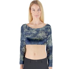 Elemental Beauty Abstract Print Long Sleeve Crop Top by dflcprintsclothing