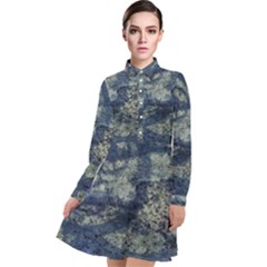 Elemental Beauty Abstract Print Long Sleeve Chiffon Shirt Dress by dflcprintsclothing