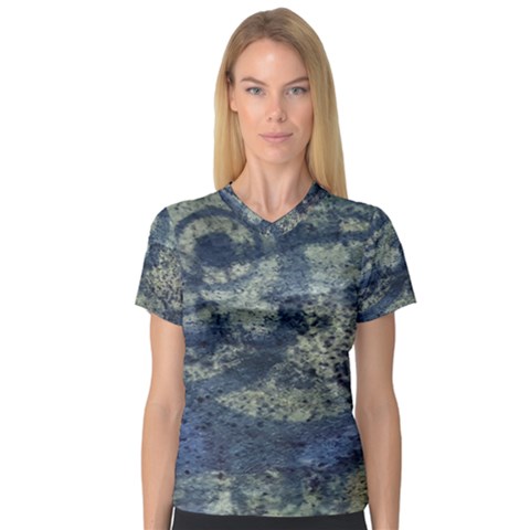 Elemental Beauty Abstract Print V-neck Sport Mesh Tee by dflcprintsclothing