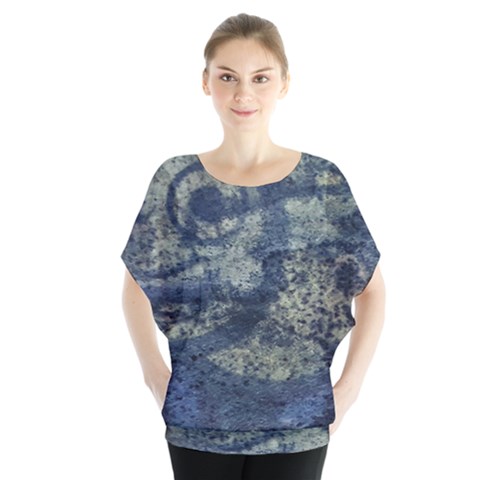 Elemental Beauty Abstract Print Batwing Chiffon Blouse by dflcprintsclothing