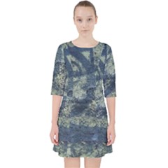 Elemental Beauty Abstract Print Quarter Sleeve Pocket Dress by dflcprintsclothing