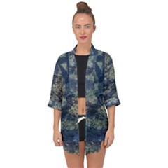 Elemental Beauty Abstract Print Open Front Chiffon Kimono