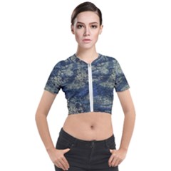 Elemental Beauty Abstract Print Short Sleeve Cropped Jacket by dflcprintsclothing