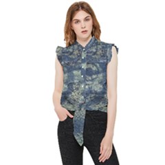 Elemental Beauty Abstract Print Frill Detail Shirt by dflcprintsclothing