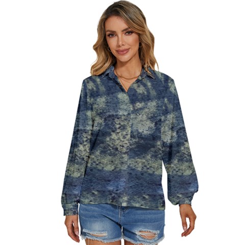 Elemental Beauty Abstract Print Women s Long Sleeve Button Down Shirt by dflcprintsclothing