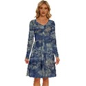 Elemental Beauty Abstract Print Long Sleeve Dress With Pocket View1