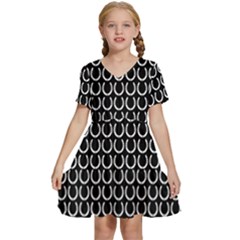 Pattern 222 Kids  Short Sleeve Tiered Mini Dress by GardenOfOphir