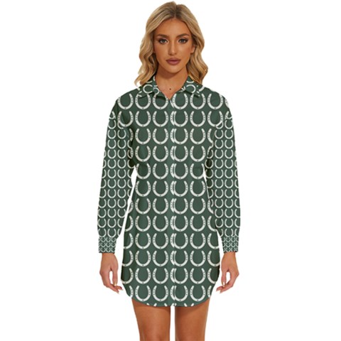 Pattern 227 Womens Long Sleeve Shirt Dress by GardenOfOphir