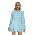 Pattern 230 Round Neck Long Sleeve Bohemian Style Chiffon Mini Dress View1