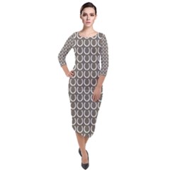 Pattern 229 Quarter Sleeve Midi Velour Bodycon Dress by GardenOfOphir