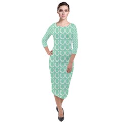 Pattern 235 Quarter Sleeve Midi Velour Bodycon Dress by GardenOfOphir