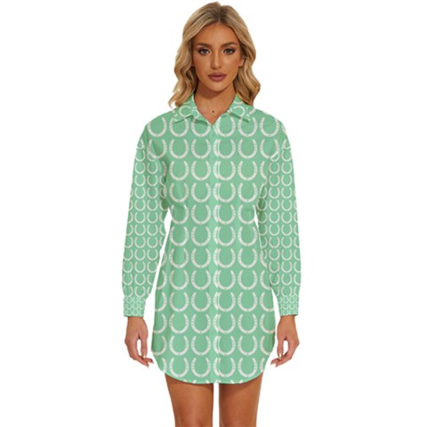 Pattern 235 Womens Long Sleeve Shirt Dress by GardenOfOphir