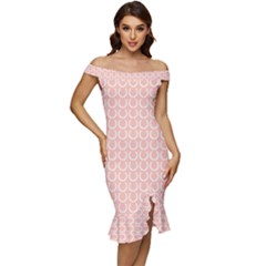 Pattern 236 Off Shoulder Ruffle Split Hem Bodycon Dress