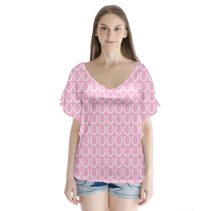 Pattern 239 V-Neck Flutter Sleeve Top