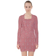 Pattern 241 V-neck Bodycon Long Sleeve Dress by GardenOfOphir