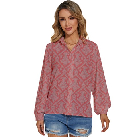 Pattern 241 Women s Long Sleeve Button Down Shirt by GardenOfOphir