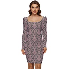 Pattern 242 Women Long Sleeve Ruched Stretch Jersey Dress by GardenOfOphir