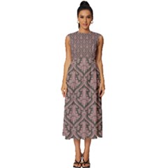 Pattern 242 Sleeveless Round Neck Midi Dress by GardenOfOphir