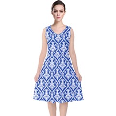 Pattern 240 V-neck Midi Sleeveless Dress  by GardenOfOphir