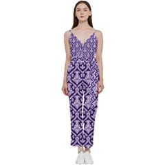 Pattern 247 V-neck Spaghetti Strap Tie Front Jumpsuit by GardenOfOphir