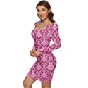 Pattern 248 Women Long Sleeve Ruched Stretch Jersey Dress View3