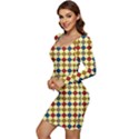 Pattern 249 Women Long Sleeve Ruched Stretch Jersey Dress View3