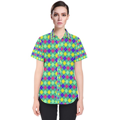 Pattern 250 Women s Short Sleeve Shirt by GardenOfOphir