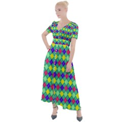 Pattern 250 Button Up Short Sleeve Maxi Dress by GardenOfOphir