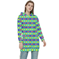 Pattern 250 Women s Long Oversized Pullover Hoodie by GardenOfOphir