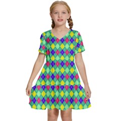 Pattern 250 Kids  Short Sleeve Tiered Mini Dress by GardenOfOphir