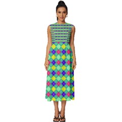 Pattern 250 Sleeveless Round Neck Midi Dress by GardenOfOphir