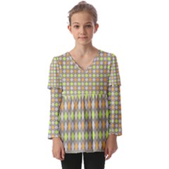 Pattern 253 Kids  V Neck Casual Top by GardenOfOphir