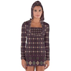 Pattern 254 Long Sleeve Hooded T-shirt by GardenOfOphir