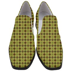 Pattern 255 Women Slip On Heel Loafers by GardenOfOphir