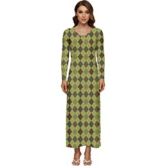 Pattern 255 Long Sleeve Longline Maxi Dress by GardenOfOphir