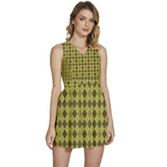 Pattern 255 Sleeveless High Waist Mini Dress by GardenOfOphir